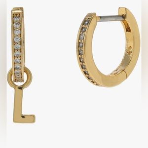 Kate Spade New York Tiny Twinkles L Huggies Earrings Clear/Gold One Size